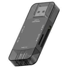 Radion 4合2 USB 3.0 Type-C USB-A 多功能集線器 SD TF 讀卡機, 深灰色, 1個, CR-402CA