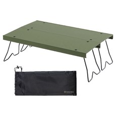 브리즈문 알로이 초경량 폴딩 보조 백패킹 미니 캠핑 테이블, 올리브 그린