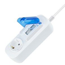 W라이트 고용량 배선용 차단기 멀티 콘센트 1구 DHM-HNG1C, 3m, 화이트 + 블루, 1개