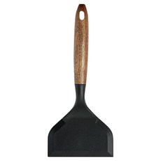 이지실리 노바 우드 핸들 실리콘 계란말이 뒤집개, 블랙, 1개