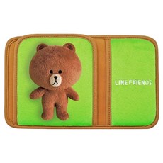 LINE FRIENDS 絨毛 多功能遮陽板置物夾, 1個, 綠色