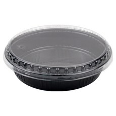 Inp TY圓形PET沙拉容器 黑色 1格 17 x 3.5 cm, 1個, 25入