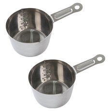 Livingglory 全不鏽鋼量杯, 銀色, 2個, 180ml