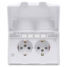 블루밍 2구 가로형 매입 방우 콘센트, 1개