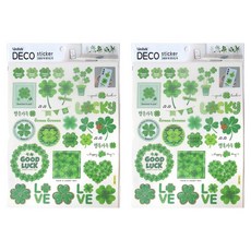 Fantasticks 裝飾貼紙 四葉草1 GDT-8111 2入, 綠色