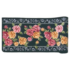 San Luna 奢華的玫瑰抗菌廚房墊 日本製, 黑色