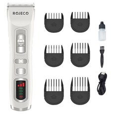 로제코 반려동물 3단터보 미용 이발기 무선 클리퍼 D3, 화이트, 1개