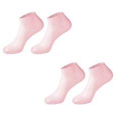 後腳跟保濕足部護理矽膠襪套 可愛粉紅 短版 雙腳穿戴組, 2套