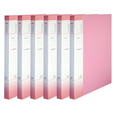 마이다스 PP 칼라 인덱스 상철 스프링화일 A4, 분홍색, 6개