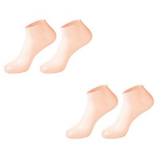 뒤꿈치 보습 풋케어 실리콘 덧신 살구스킨 짧은형 양발착용세트, 2세트