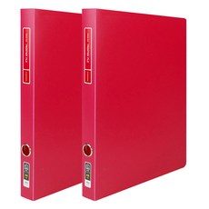 마이다스 프론티어 프리미엄 40p D링 A4 화일 + 스티커 세트, 적색, 2세트