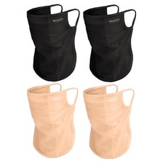 INCONTRO 耳掛式涼感網眼輕鬆高爾夫運動口罩, 黑色+杏色, 4個