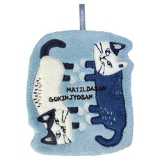 kUSUgURU JAPAN 日本眼鏡貓 模切造型 吊掛吸水巾/擦手巾, Matilda款 藍色, 1條