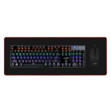 g-clicker 電競鍵盤 + 滑鼠 + 長桌墊套組, GMK-510X+PAD, 黑色青軸, 一般型