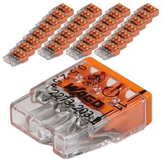 WAGO 旺科 單芯線專用按壓式連接器 3p 橘色 適用0.5~2.5mm 40入, 1個