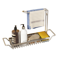 小麥購物 可伸縮廚房水槽不鏽鋼瀝水置物架 304 L989, 本色, 1個