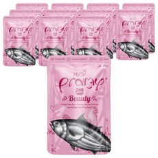 PRAMY 고양이 뷰티 그레이비 파우치 치킨 토핑맛, 12개, 70g