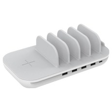 수피 5포트 USB PD PPS 멀티 고속 무선충전기 WiV6Pro, 화이트, 1개
