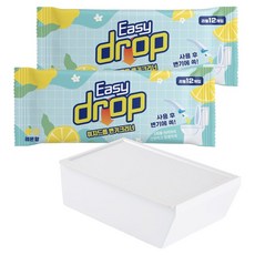 Easy drop 一次性馬桶清潔刷補充包 12入 x 2個 + 專用收納盒組 檸檬香, 1套, 單一顏色