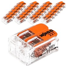 WAGO 旺科 單芯線與絞線兩用 高容量 32A 槓桿式按壓連接器 2P Simple 0.2~4 mm 相容, 25個