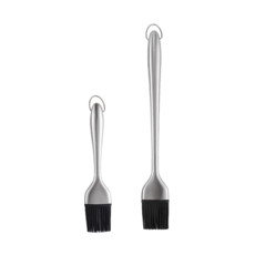 小麥購物 可掛可拆式不鏽鋼手柄醬料油刷2件組 L979, 1組