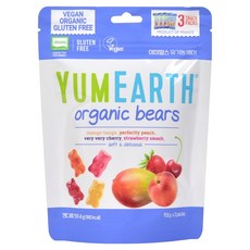 야미얼스 유기농 베어 젤리, 59.4g, 혼합맛(딸기/망고/체리/복숭아), 1개
