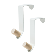 小麥購物 北歐風門後掛鉤 L1025, 白色, 2個