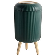 GOODIE FOODIE Tembaboard一鍵按壓圓形垃圾桶 10L, 綠色