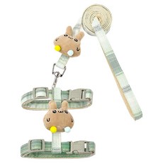 둥둥펫 고양이 큐티버니 하네스 + 리드줄 세트, 그린, 1세트