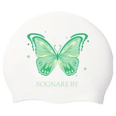 SOGNAREBY 蝴蝶薄荷泳帽, 1個, 白色