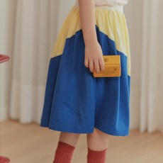 doudou n somn 女童棉質莫代爾撞色短裙