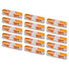 WAGO 旺科 單股線 / 多股線兩用 高容量 32A 壓桿式推入型連接器 2P 簡易直插型 橘色 兼容0.2~4mm, 15個