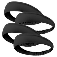 健身瑜伽髮帶, 黑色, 4個