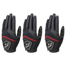 Callaway 卡拉威 2023合成皮革高爾夫手套 左手用22號, 黑色, 3個