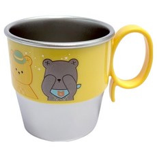 LE BARN Cotton Bear 幼兒用手柄不鏽鋼杯, 280ml, 1個, 混合顏色