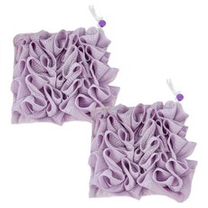 可裝入肥皂的去角質沐浴球, 紫色, 2個, 1入