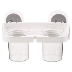 小麥購物 漱口杯兩用收納架 L1146, 1個, 白色