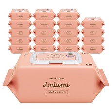 도담이 유아용 로즈골드 엠보 물티슈 캡형, 20개, 100매, 40g