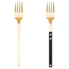 Bogen Sentier 餐具正餐叉2件組, 1套, 金色 + 香草白, 金色 + 黑色