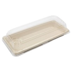 Inp SK 甘蔗紙漿長方形託盤附蓋套組 03號 21.8 x 9.1 x 5 cm, 25套