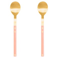 Bogen Ssangttie 餐具 韓式湯匙 金色, 2個, 湯匙 2p, 蜜桃色