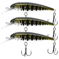 싸파 더블킬 쏘가리 미노우 저크 베이트, DKM 60SF P1001, 5.5g, 3개