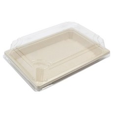 Inp SK 甘蔗漿長方形托盤附蓋組 05號 18.5 x 12.9 x 5 cm, 20套