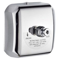 新錸家居 304不鏽鋼萬用伸縮曬衣繩 方形強化版 打洞款 2.8m, 1個, 不鏽鋼色