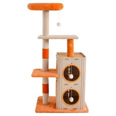 칠시 고양이 미들타워 숨숨집 캣타워, 혼합색상, 1개