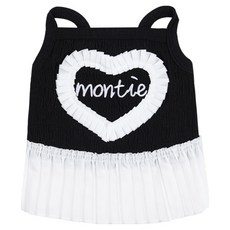 Monttier 寵物荷葉邊連身裙, 黑色, 1個