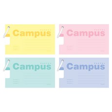핑크풋 파스텔 캠퍼스 메모카드 세트, 옐로우+핑크+민트+블루, 70매, 4개