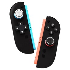 SPACE SHIELD 任天堂 Switch 2 Joy-Con 相容 ABXY & 方向按鈕 + 搖桿帽 矽膠換色套組, 1套, 單一商品, 黑色 + 白色