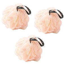 小麥購物 柔軟洗澡沐浴球3件組 L998 大 淡粉色, 1組, 150g