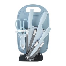 SILWA 西華 馬卡龍7件式刀具組, 切片刀 + 主廚刀 + 水果刀 + 肉剪 + 刨刀 + 砧板 + 刀座, 1組